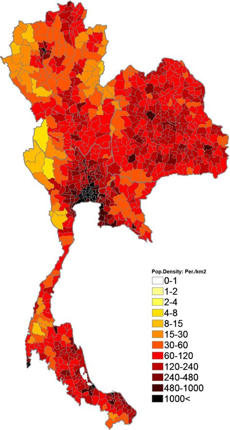 thailand population density